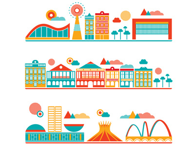 Brazil Cities brazil city illustration rio shapes simple