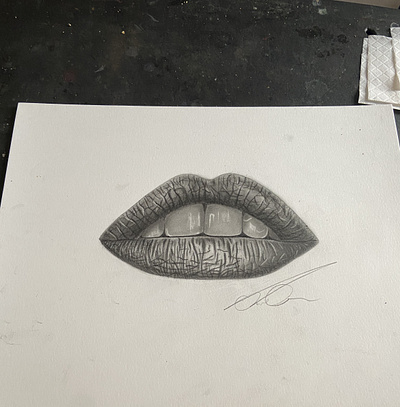 Lip art drawing