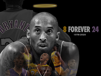 8 Forever artist basketball basketball player design kobe bryant layers photoshop tribute