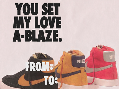 Nike Blazer Valentines Day card art artist branding design digital art layers logo nike typography