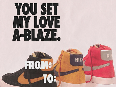 Nike Blazer Valentines Day card