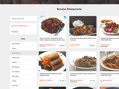 Restaurants page app bootstrap food delivery restaurant webapp