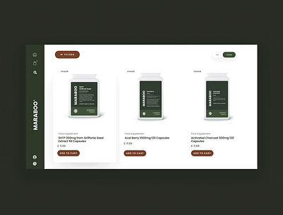 Vegan Food Supplement Store Page design ui