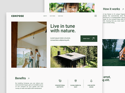 Eco-living Landing page design ui