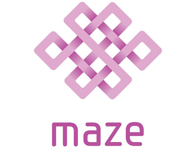 Maze Logo Design branding identity design infinite knot karma logo logo design pink