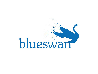 Blue Swan Logo animal bird bird house blue branding identity design logo design swan water