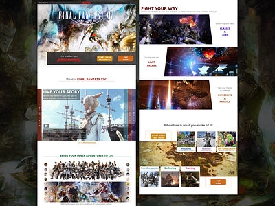 Daily UI 3 - Landing Page dailyui design finalfantasyxiv ui videogame web