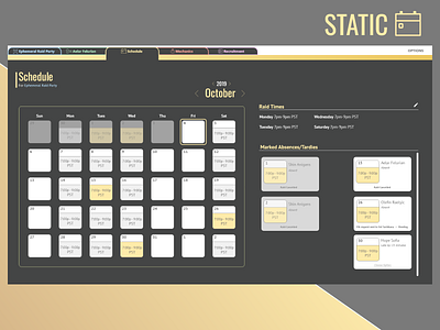 Schedule design ffxiv ui web