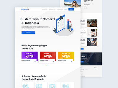 eTryout Landing Page Design design landing page mhala ui ui design ui ux design ux