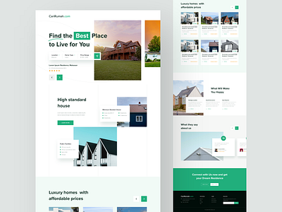 Real Estate Landing Page Exploration design green landing page home landing page landing page mhala real estate real estate landing page ui ui design ui lading page ui ux design