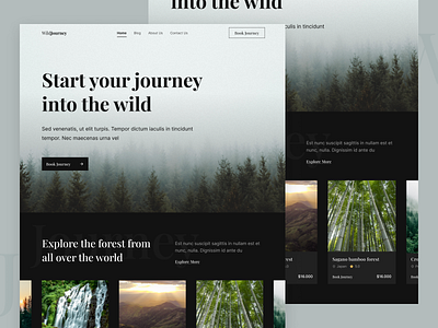 Travel into the forest agency landing page