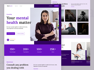 Counseling services landing page exploration counseling design landing page landingpagexploration medical medicalclinic mentalhealth mhala psichologist psychiatrist therapist ui ui design ui ux design uidesigner uiuxdesign webdesigning website websitedesign