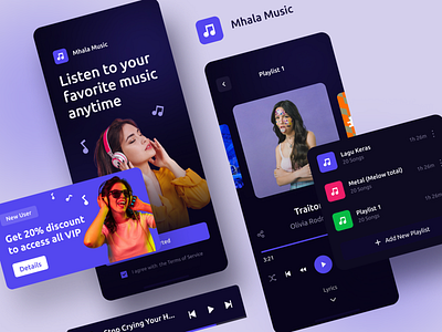 Music app - UI design exploration design mhala music music app music ui mobile music ui mobile design ui ui design ui mobile design ui mobile exploration ui ux design