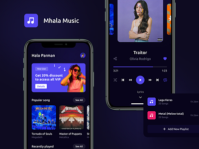 Music app ui mobile design