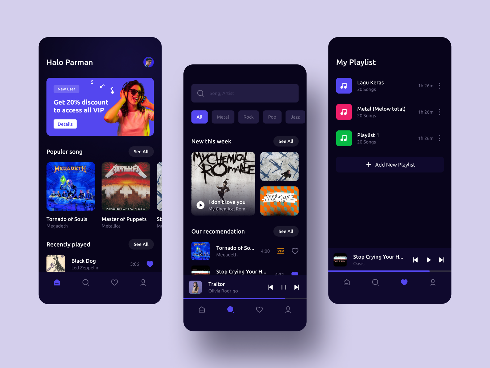 Music app ui mobile design by Parman on Dribbble