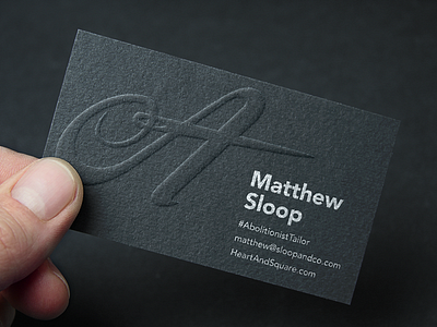 Abolitionist Tailor branding business card icon signature