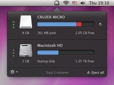 CleanMyDrive Interface app application black clean cleanmydrive drive gui icon interface macpaw menubar osx app ui ux