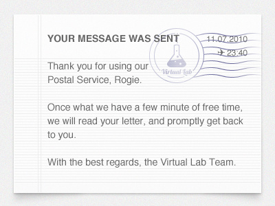 Message sending confirmation about confirmation envelope feedback mail message sending stamp