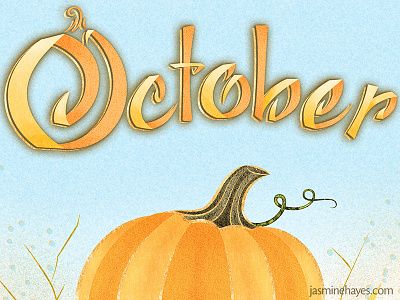 Pumpkin & Hay Illustration and Lettering