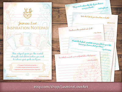 Inspiration Notepad cyber monday gifts inspiration inspirational quotes motivational quotes notepad paper products quotes watercolor