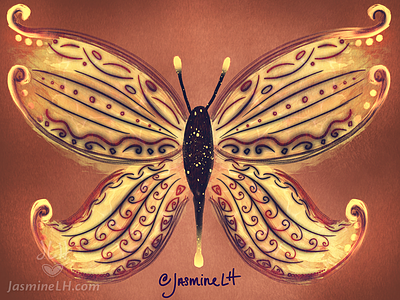 Daily Doodle 2016 – Wicked Butterfly beauty butterfly daily doodle digital drawing digital sketch drawing glowing illustration pattern procreate