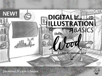 Digital Illustration Wood WIP Sketch 2 black and white digital art digital drawing digital illustration digital sketch drawing illustration sketch skillshare