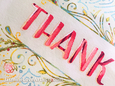 Floral Thank You Card Photo Peek 2