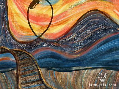 Adobe Munch Contest | "Scream Ride" BG Detail adobe sketch app digital art digital illustration digital painting doodle edvard munch munchcontest painterly photoshop