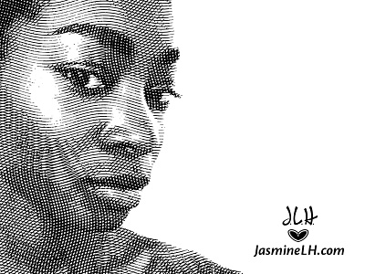 Money Selfie 1 black and white black girl dark skin digital art digital illustration eyes illustration meet the artist money photoshop portrait texture