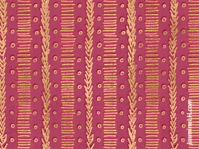 Pattern Play 3 | Golden Rows of Doodles adobe sketch digital art doodle drawing gold illustration pattern design patterns pink tiki tribal