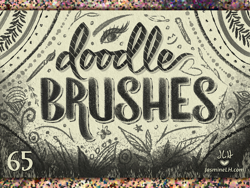 Doodle Brushes | Cover 1 brush script modern script script lettering digital lettering digital art illustration lettering photoshop doodle brush set brush pack photoshop brushes