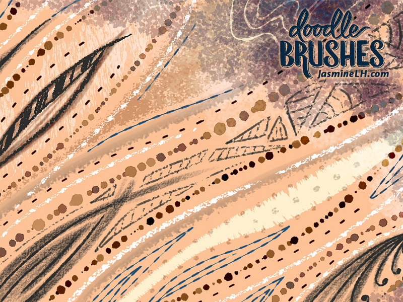 Doodle Brushes | Sample Sheet 2 color discount digital painting pattern design digital art illustration surface pattern design photoshop doodle brush set brush pack photoshop brushes