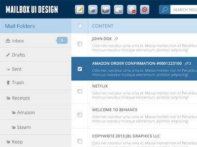 Mailbox UI Design mailbox ui design