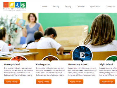 Christian School Website blue design green orange ui website design yellow