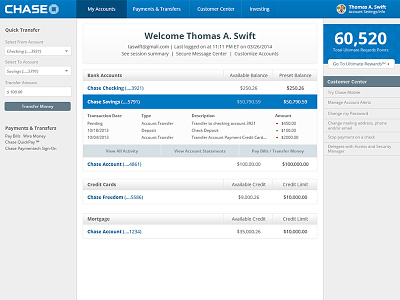 Financial Account Redesign accounts dashboard design ui ux web