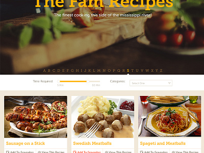 WIP Family Recipe Site cookbook design family flat fun recipe responsive web