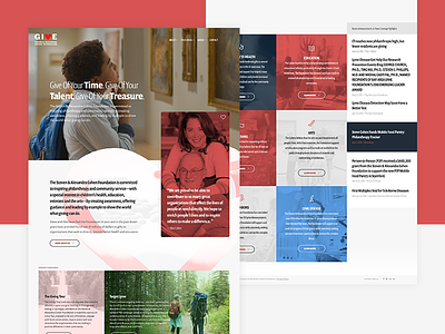 Charity Foundation Design Concept blue charity design navy blue pink red ui ux web