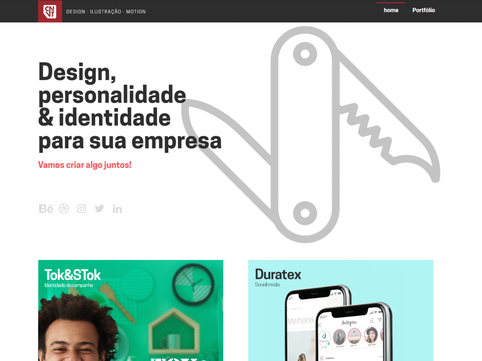 Estúdio Canivete Homepage graphic design web web design website
