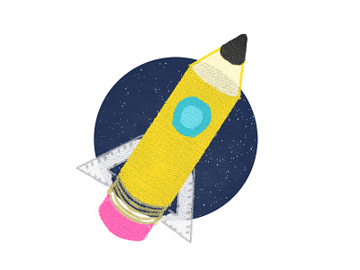 Pencil Rocket Illustration digital illustration illustrations