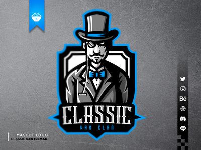 Classic Gentleman Logo gentleman classic esports logo design gaming logo branding logo illustration logo design mascot logo