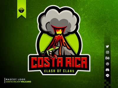 Costa Rican Volcano Mascot Logo