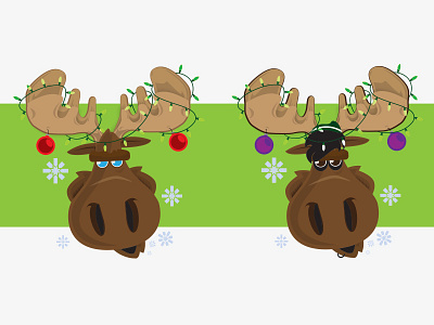 Used and Abused christmas color illustration moose sticker