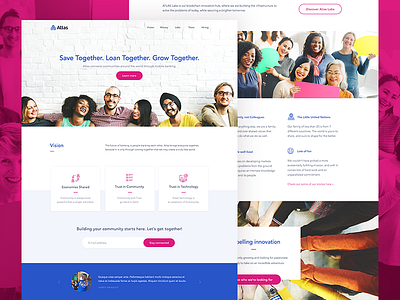 fintech with a human touch cheerful clean colorful human landing lp modern page people warm web webdesign
