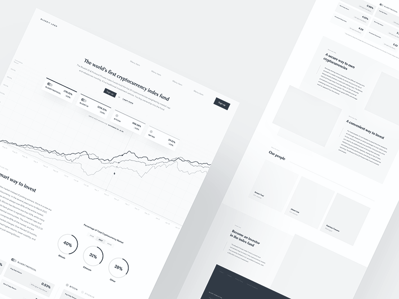 crypto fintech wireframes minimal stats blockchain bitcoin fund investment cryptocurrency landing wireframe wire