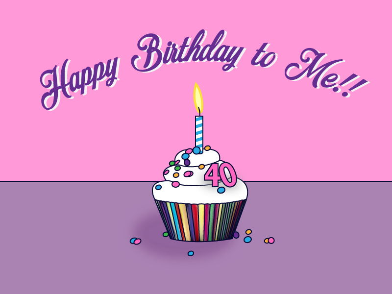 Happy Birthday to Me! freebie illustrator cupcake happy birthday
