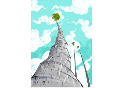 Coconut Tree design digitalart illustraion painting quick sketch