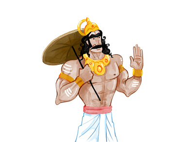 mahabali character study characterdesign digitalart illustraion illustration mahabali painting quick sketch
