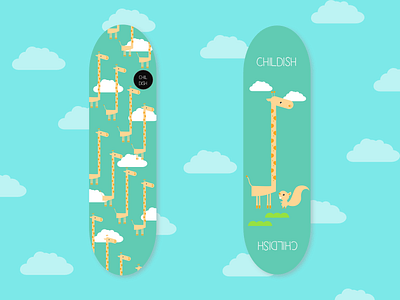 Childish Skateboards childish clouds design skateboard