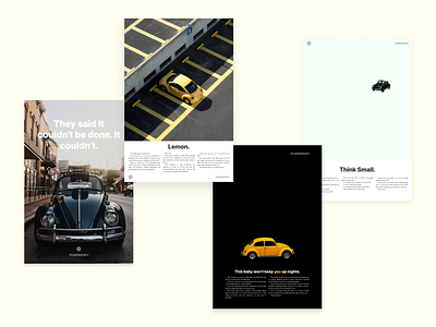 Volkswagen Classical Concept Ads branding car design illustration minimal poster poster design typography ui ux volkswagen