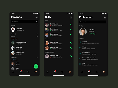 Whatsapp Redesign Concept Part II [Dark Mode] dark mode minimal mobile redesign ui ux whatsapp